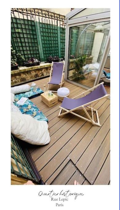 Villa Lepic, Luxury Flat In Montmartre With Private Terrasse-Appartement Entier Paris Eksteriør billede